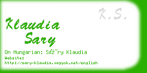 klaudia sary business card